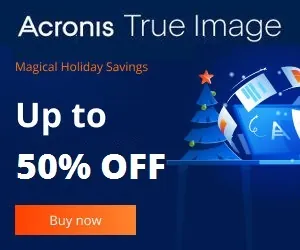 Acronis True Image Holiday Sale - 50% OFF